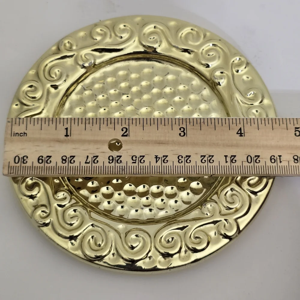 VINTAGE Gold Ceramic Ornate Scroll Classic Trinket Tray‎ 4.5